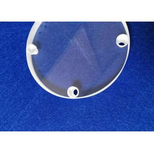 Drilled Silica Glass Round Disc / Fused Quartz Disk Customized With Holes