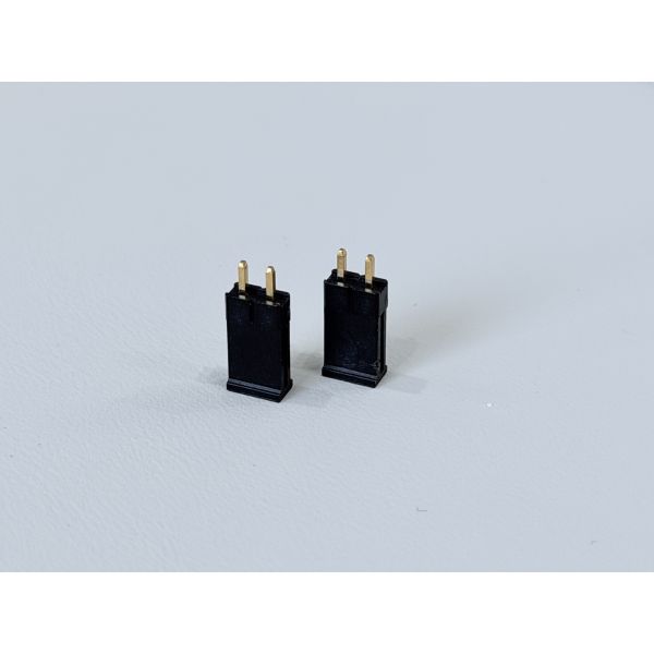 2.54mm Pitch 1×2 Single-Row Pin Header Connector, Through-Hole PCB Electronic Connector, Gold-Plated Terminals for Signal & Power Transmission