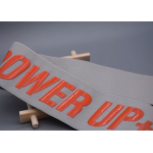 Shiny Silicone Logo 47mm Wide Non Slip Elastic Band For Garments