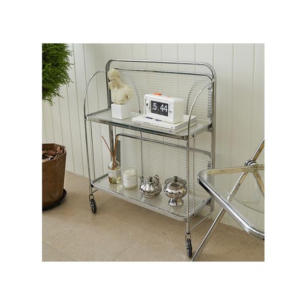 Quality Two Layer Deluxe Foldable Push Cart Tempered Glass 4 Wheels wholesale