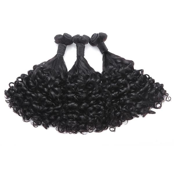 Unprocessed Funmi Human Raw Virgin Hair Extensions No Tangle No Shed Curly Hair