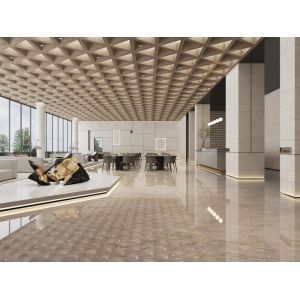 1200x1200mm Polished Glazed Porcelain Tile Light Yellow 0.5% W.A