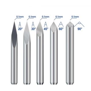 Solid Carbide V Cutter Engraving Tools Hardness Workpieces Machining with 2/4