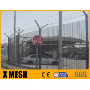 3.5mm Wire Anti Climb Mesh Fence 3.5m High Include Top Y Arm And Barbed Wire For