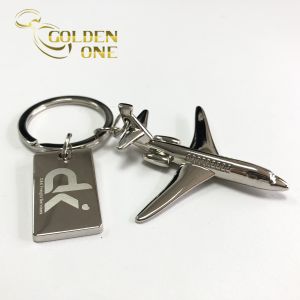 Cheap Rectangle Metal Airplane Key Chain , Airliners Helicopter Key Chain for sale