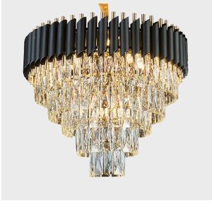 G4 Light Source Diameter 100cm Modern Gold Crystal Raindrop Chandelier