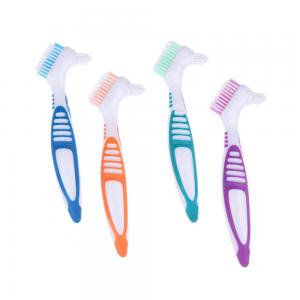 Cheap Double Sided Denture Cleaning Brush Toothbrush Plastic Material CE Certified for sale