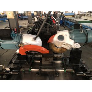 0.9mm GI Steel Door Frame Making Machine With Fly Saw Cutting System