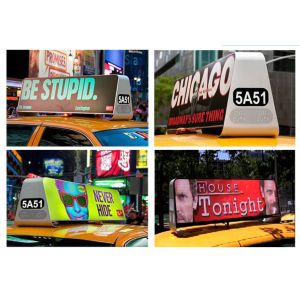 3G P5 Led Taxi Top LED Display , Two Side Taxi Rooftop Advertising Signs Board