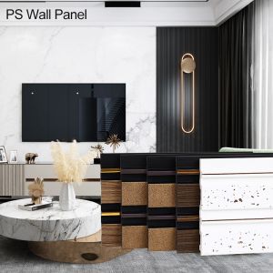 China PS Wall Panel Industrial Design 3D WPC Decorative Wall Board Waterproof For Office Interior Walls on sale