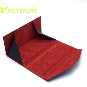 Foldable Sunglasses Case PU Leather Folding Eyeglass Case