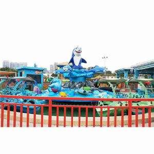 Cheap 24 Riders Amusement Park Rides Shark Island Rides With Water Gun for sale