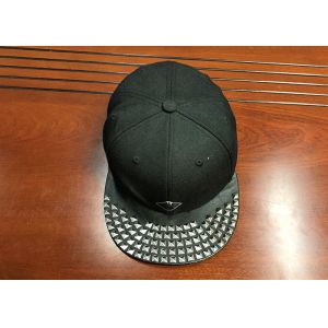 High quality customized flat brim metal rivet shose buckle 6panel snapback hats