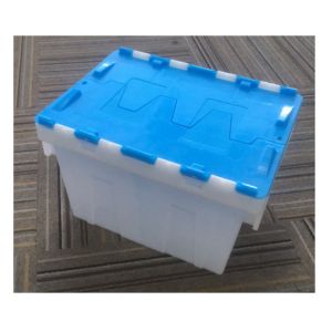 Solid Box Style PP Industrial Storage Nestable Moving Tote Plastic Crate with
