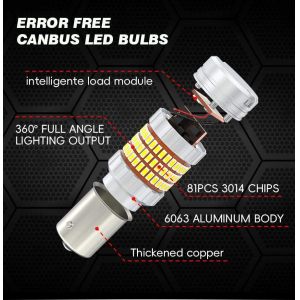 CANBUS LED Bulbs Built-in Resistor 3156 3157 3156K P27W T25 With 3014 LED Chips