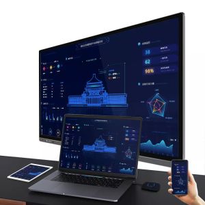 Aluminum Alloy Metal Face Frame LCD All In One Meeting Interactive Flat Panel 55