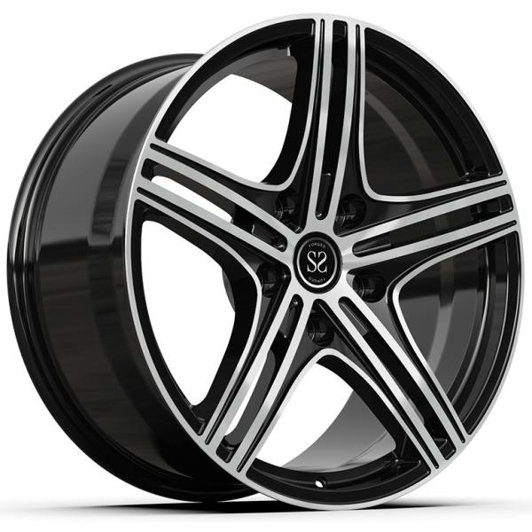 Quality SLS AMG 1 Piece Forged Wheels Custom Gloss Black Polished Face 20x10.5 and 21x12 wholesale