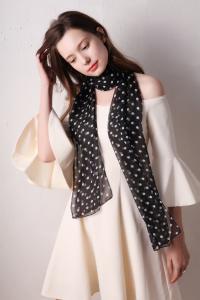China wholesale chiffon plain red silk scarves dot shawl for women on sale