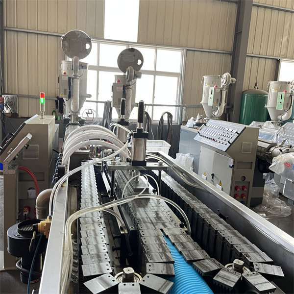 Double Wall Corrugated Pipe Extrusion Machinery For Sewer / Drainage Applications