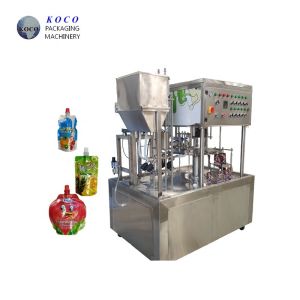Cheap KOCO Bagged orange juice filling and capping machine Self supporting bag with screw cover for sale