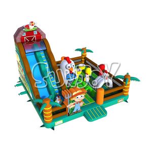 0.45mm PVC Chicken Farm Playground Inflatable Bouncer
