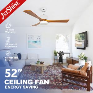 China 42/ 52/ 60 Solid Wood Ceiling Fan with light for smart home DC Motor on sale