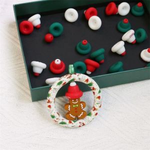 Silicone O Ring Beads Safe And Non-Toxic Silicone 3D Christmas Hat Beads