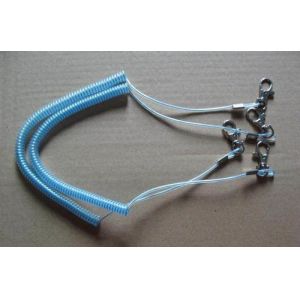 China Quick standard release extending coil lanyard with steel rope for fishing acessory using on sale