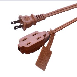 2X16AWG Brown Insulation Protection ETL Plug Power Cord Extension Cord NEMA Male