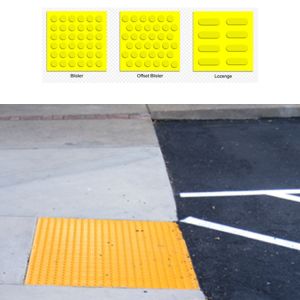 Yellow Large Rubber Mats Blind Guide Mats Tactile Paving With Textured Ground
