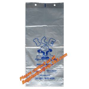 Ice bags, Clear, Drawstring, Printed and Twist Ties, bags on a roll, ldpe bag,