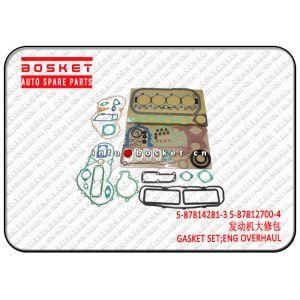 China 4BG15878142813 5878127004 Isuzu Engine Parts 5-87814281-3 5-87812700-4 Engine Overhaul Gasket Set on sale