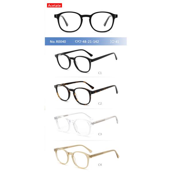 Black Tortoiseshell Acetate Frame Glasses Optical Round Glossy Black