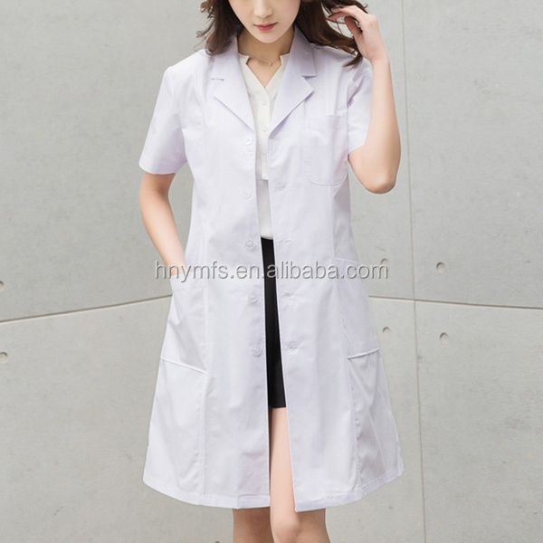 Hospital Medical Lab Coat Breathable Unisex White Nursing Dress