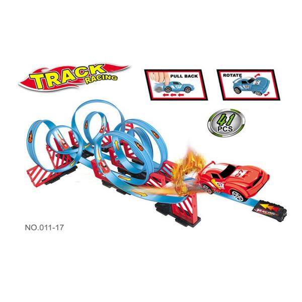 Quality Kids Exciting Toy Race Car Track Sets With Consecutive 11 Loops 360° Rotation wholesale