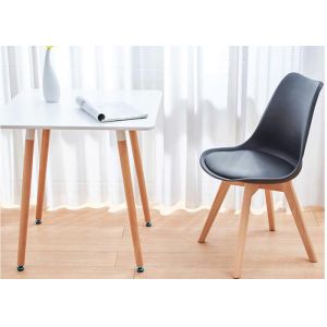 China Stain Resistant PU Dining Chair With Solid Beech Wood Frame on sale