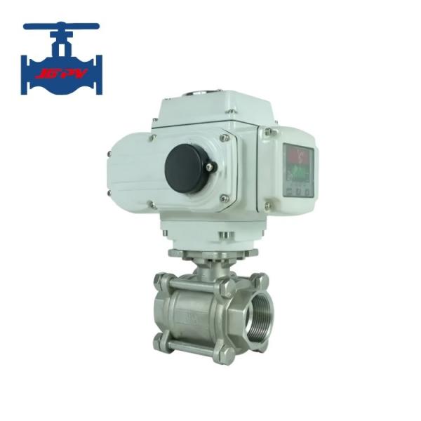 Quality 3PC Type Electric Ball Valve with Internal Threads Two Way Flow and Manual Actuation wholesale