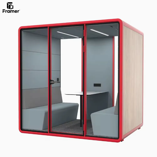 Efficient Soundproof Meeting Pods High Privacy 4 Person Pod 220V With Easy