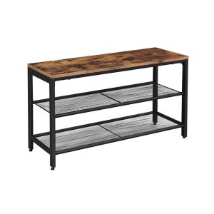 Storage Shoe Bench, Particleboard Shoe Rack, Shoe Bench with Shelves, Industrial