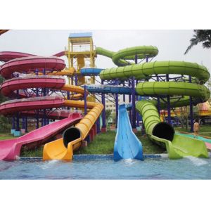 Customized Body Water Slide Bright Color FRP Large Aqua Park Equipment
