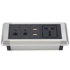 Smart office table mount multi function desk power data socket with USB charger