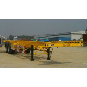 2 Axles 20 Foot Flatbed Truck Trailer With 4 Or 12 Set Twist Locks SGS Standard