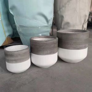 Fading Resistant Fiber Clay Planters For Balconies Easily Cleaned