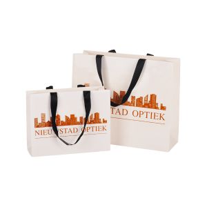 200g White Color Custom Printing Paper Bags With Matte Lamination Varnish UV