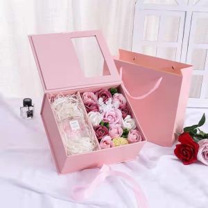 Recycled FSC Valentine'S Day Flower Gift Box With Transparent Window