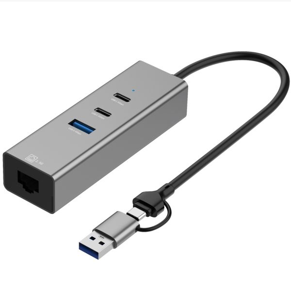 Quality New 4 IN 1 Dual Port USB A & C 2.5G Ethernet Adapter With 2Ports USB C And USB A HUB wholesale