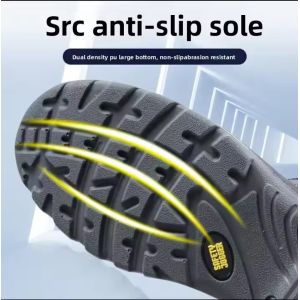 High Top Security Work Boots with Steel Plate Midsole and PU Injection Sole for