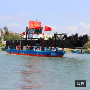 China Lake Automatic Gear Drive Aquatic Weed Harvester Water Hyacinth Cutting Ship Trash Skimmer Boat40hp 60hp on sale