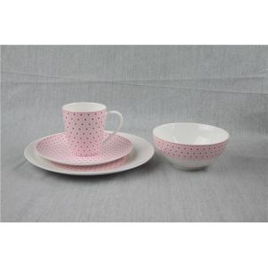 Restaurant Bone China Dinnerware Sets 16pcs With Decal Printing