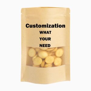 China Eco-Friendly Packaging For Coffee Beans Tea Food Snacks Kraft Paper Clear Stand-Up Resealable Zip Lock Custom Logo on sale